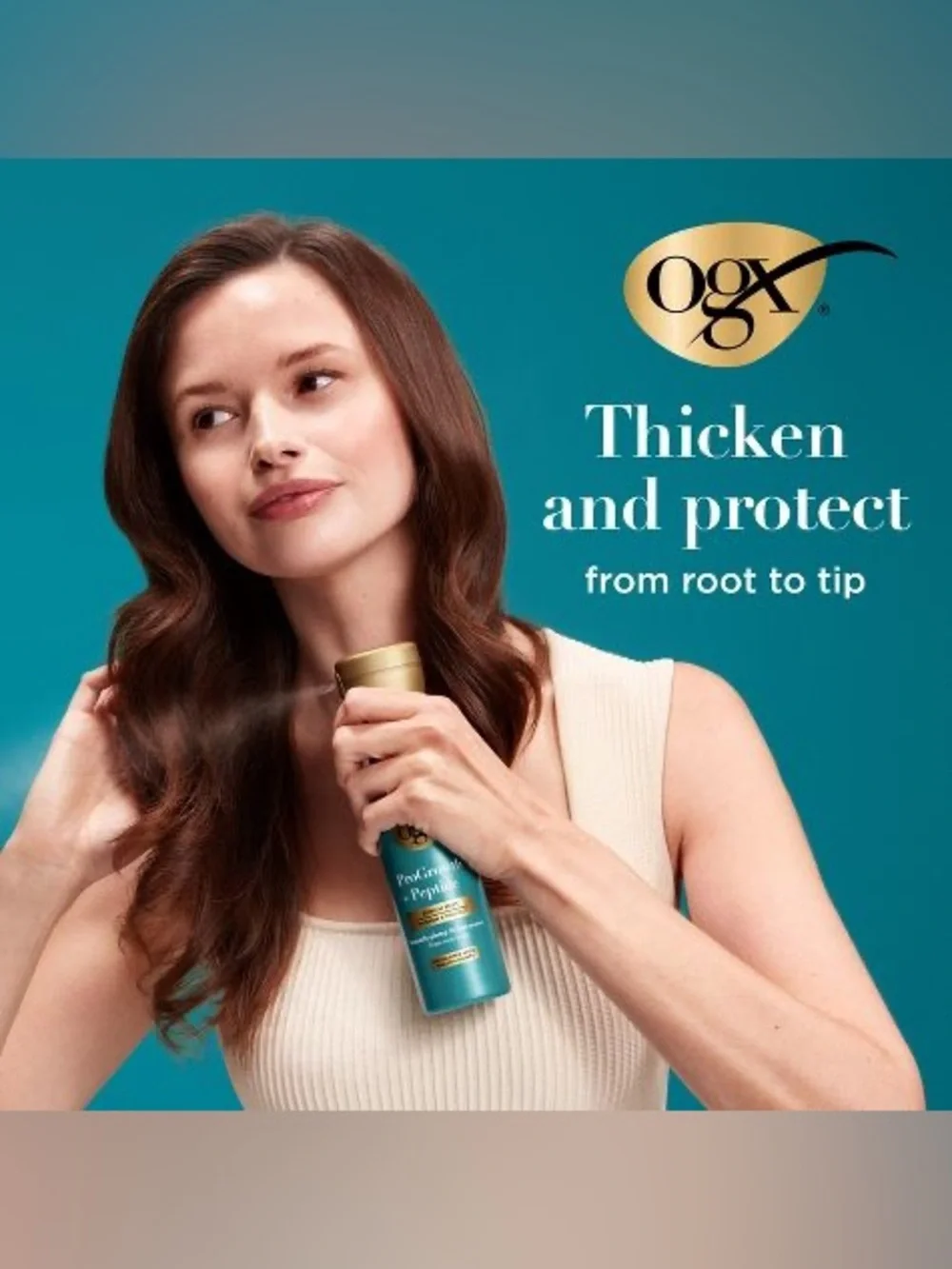OGX ProGrowth + Peptide Hair Serum Mist Thicken & Protect Broken Damage Repair